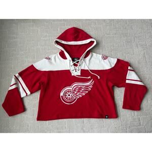 NWOT 47 Detroit Red Wings Cropped Superior Lacer Pullover Hoodie